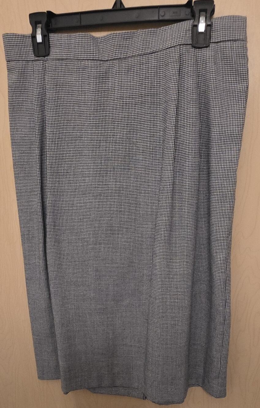Via Sant Andrea Vintage Skirt Womens 14 Petite Black/White Made in USA Vintage